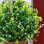 CEWOR Artificial Boxwood Stems 24 Pack Artificial Plants for Outdoor UV Resistant Faux Plants Fake Eucalyptus Shrubs for Room Decor Indoor Outdoor