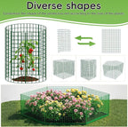15 Packs Plant Protectors from Animals, 45Pcs 12"x 16" Large Metal Wire Mesh Garden Plant Cages for Outdoor Gardening, Chicken Wire Cloche Plant Cages for Rabbits with Zip Ties & Stakes(Green)