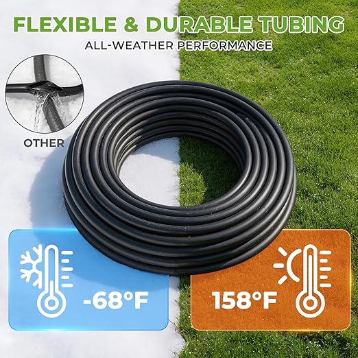 HIRALIY 50FT Garden Watering System, Drip Irrigation Kits for Plants, New Quick Connector, Blank Distribution Tubing, Saving Water Automatic Irrigation Equipment for Patio Lawn