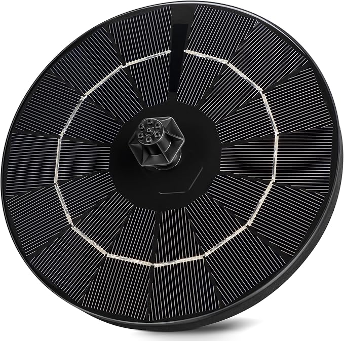 Mademax Upgraded Solar Fountain with 4 Easy Install Nozzle and Fixer, Solar Powered Fountain Pump for Bird Bath, Garden, Pond, Pool, Fish Tank, Outdoor