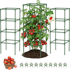MQUPIN Tomato Cages,4 Packs Square Tomato Cage for Garden Plant Support,41 * 15 * 15in Heavy Duty Steel Plant Tower Stakes Trellis for Climbing Vegetables Flowers Fruits