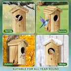 Hanging Hummingbird House for Outdoors, Wooden Mini Bird House, Durable Nesting Box for Hummingbird, Weather-Resistant Hummingbird House (Dimensions 5.9 * 3.7 * 4.1 inch)