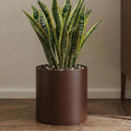 Metal Plant Pot with Drainage Hole,Mid Century Modern 7 inch Round Pot Indoor Outdoor Planters Gift for Decorative Pots of Tabletop Living Room Bedroom Coffee