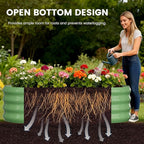 3 in 1 Galvanized Raised Garden Bed with 87" H Arch Trellis for Climbing Plants, Outdoor Gardening Planter Box with Climbing Net for Flower Vegetables Fruits Herbs, Green