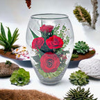 Fiora Flower | Long Lasting Real Roses in a Sealed Vase | Lasts up to 5 Years | Unique Present Gift