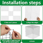 Adnee 7 Pack Wire Plant Protector with Cover-20x12x12 Inch Detachable Square Wire Cages to Prevent Animals-Metal Garden Plant Protector Cages for Protecting Plants Vegetables Flowers