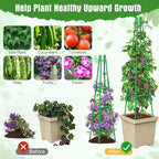 2 Pack 64" Tall Adjustable Obelisk Garden Trellis for Climbing Plants, Rust-Proof Pe Coated Metal Plant Trellis Support for Raised Beds, Potted Vines, Cucumbers, Tomatoes, Indoor Outdoor Use (2 Pack)
