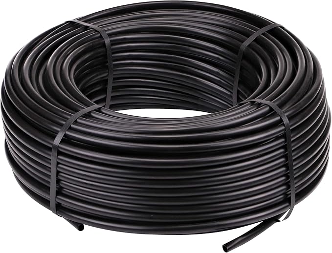 Raindrip 052050 1/2-Inch Drip Irrigation Supply Tubing, 500-Foot, for Irrigation Drippers,Drip Emitters, Irrigation Parts, and Drip Systems, Black Polyethylene