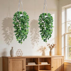 DREAMLOOM Fake Hanging Plants with Pot, Artificial Ivy Hanging Plants with Macrame Hanger for Indoor Decor, Fake Hanging Vines Faux Greenery for Home Kitchen Office