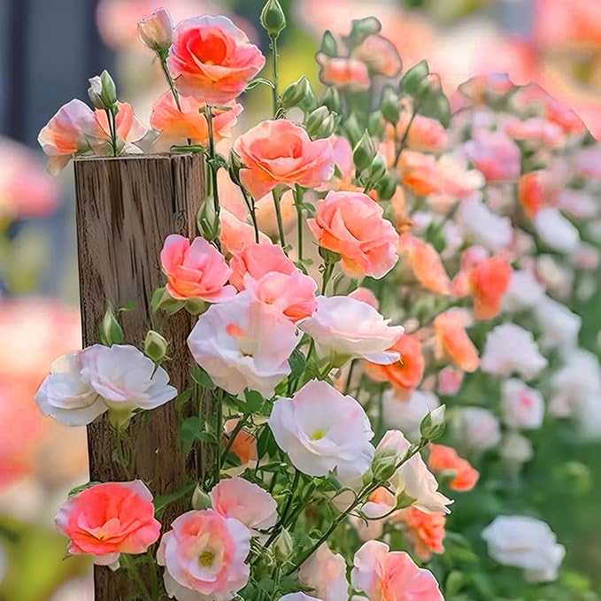 Mixed Lisianthus Seeds for Planting, 300pcs Perennial Lisianthus Flower Seeds, Non-GMO Eustoma Cut Flowers Beauty Home Garden Ornamental Plants for Outdoors Indoors