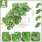 Der Rose 4Pcs Small Fake Plants Artificial Mini Faux Plants for Bathroom Office Desk Shelf Table Accessories Decor Indoor