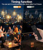 Tenmiro 50FT LED Outdoor String Lights with Remote,16+ 1 Shatterproof Bulbs Waterproof and Dimmable Patio Lights for Porch, Garden, Backyard, Deck, Balcony, 2700K, Hanging Lighting