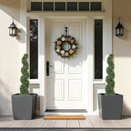 THE BLOOM TIMES 4ft Tall Spiral Topiary Trees Artificial Outdoor Set of 2, 48 Inch UV Resistant Large Faux Evergreen Fake Boxwood Plants for Front Porch Outside Planter Entryway Entrance Decor 4 Foot