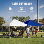 CROWN SHADES 10x10 Pop Up Canopy, Patented Center Lock One Push Tent Canopy, Newly Designed Storage Bag, 8 Stakes, 4 Ropes (10x10, White)