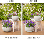 6pcs White Plastic Plant Saucers (6 inch) - Heavy Duty Indoor Plant Trays for Pots with Water Drainage, Drip Catcher & Decor (Set of 6 Round Saucers)