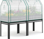 KING BIRD Large Raised Garden Bed with Cover Galvanized Elevated Planter Box with Legs 72×23×55 in for Backyard, Patio, Balcony, 700lb Capacity, Dark Grey