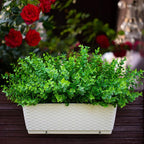 Fake Plants Flowers Outdoor Artificial Shrubs - 16 Bundles UV Resistant No Fade Faux Plastic Greenery Home Garden Porch Patio Decoration Office Indoor (Green)