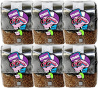 All-in-One Mushroom Grow Kit (6-Pack) – 3lb Mini Bags with Sterilized Grain and CVG Substrate, Injection Ports Included, for Growing Mushrooms at Home (Spores Not Included)