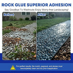 Mulch Glue for Landscaping, 1 Gallon Ready-to-Use Rock & Gravel Glue, Fast-Drying Mulch Adhesive, No Dilution Landscape Binder, Pet & Plant Safe for Mulch, Pebbles, Stones & Garden Beds