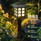 GIGALUMI Solar Outdoor Lights，8 Pack LED Solar Lights Outdoor Waterproof, Solar Walkway Lights Maintain 10 Hours of Lighting for Your Garden, Landscape, Path, Yard, Patio, Driveway