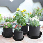 Plant Saucer 4 Pack 10 inch Heavy Drainage Tray for Indoors No Holes, 12 14 16 18 20 25 Inch Plastic Plant saucers Water Catcher for Pots Base Extra-Deep Plant Trays for Flower Pot (10 Inch, Black)