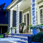 JMEXSUSS 800 LED White Christmas String Lights Outdoor, String Twinkle Lights Clear Wire Plug in for Tree Christmas Room Wedding Outside Decorations