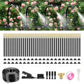 120FT Drip Irrigation System for Garden – Automatic Watering Kit with Solid Brass Metal Connectors, 360° Bendable Tubing &40 Adjustable Nozzles for Greenhouse, Lawn, Yard & Plants