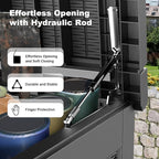 PatioZen 320 Gallon Resin Deck Box, Lockable Weatherproof Outdoor Storage Box for Furniture, Garden Tools and Tools Storage, Waterproof Outside Storage Boxes - Black