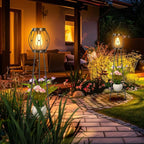 2 Pack Solar Lights Outdoor with Plant Stands, Solar Floor Lamp, Patio Decor for Garden Yard Pathway Driveway Porch