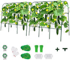 2Pack Cucumber Trellis for Raised Garden Bed, U-Shape Plant Support Metel Trellis for Climbing Plants Arch Trellis with Netting for Cucumbers,Tomatoes,Vine Climbing Plant(47.2''X32''x47.2''(LxWxH))