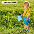 Metal Watering Can (1 Gallon) for Outdoor&Indoor Plants with Free Small Watering can for Kids, Plant Watering Can with Removable spout, Perfect for Garden Flower, Houseplants, (Light Blue)
