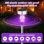 Qualirey 12 Pack Solar Bug Zapper Outdoor Waterproof Mosquito Repellent Killer Bug Zapper Lamp with LED Light for Outdoor Garden Patio Yard (Purple and Flame Light,Silver)
