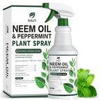 Neem Oil Spray for Plants with Peppermint Oil, Easy Ready to Use Natural Plant Wash and Foliage Care for Indoor and Outdoor Plants, Gardens, Houseplants & Vegetables, 16 oz