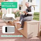 PatioZen 200 Gallon Resin Deck Box, Lockable Patio Outdoor Storage Box for Furniture, Garden Tools and Tools Storage, Waterproof Outside Storage Boxes - Grey