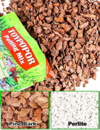 TOYPOPOR Orchid Potting Mix, Orchid Bark with Perlite, Potting Soil Medium for Plants Indoor, Pine Bark Wood Chips for Houseplant Fast Drainage, Water Retention, Air Flow and Root Ventilation 1 Quart