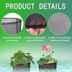 EBaokuup 4 Pcs Aquatic Pond Planting Bags-7" Reusable Mesh Water Garden Pond Plant Pot-Breathable Black Square Lily Plant Pots for Pond Bog Plant Garden Terrestrial Plant