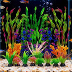 Artificial Aquarium Plants Set, Plastic Fish Tank Decorations, Fish Tank Decor for Betta Goldfish (18pcs-Colorful)