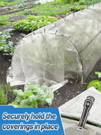 Stainless Steel Garden Cilps - 40Pcs Large Open Metal Clamps for Greenhouse Hoops, 2" Fix Plant Cover Shade Cloth Netting Tarp, Tight Grip Weatherproof Gardening Supplies