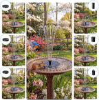 AMZtime 1.4W Solar Fountain with 4 Fixed Rods, 2026 Solar Fountain Pump with Upgraded Solar Panels, Solar Powered Floating Water Fountain Pump for Bird Bath, Garden, Ponds, Fish Tank and Outdoor