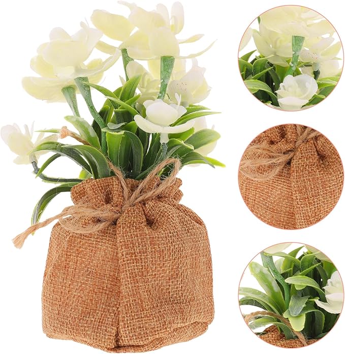 GARVALON Artificial Phalaenopsis Orchid Bonsai Fake Orchid Flowers in Pot Table Centerpiece Home Decor Indoor Realistic Faux Potted Phalaenopsis for Living Room Desk