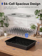 GLOWRIUM Seed Starter Tray with Grow Lights, 2 Pack 108-Cell Seed Starter Kit with 4.3" Humidity Dome, Indoor Seedling Starter Tray with 3/9/12/16h Timer, Adjustable Brightness Seed Starting Trays