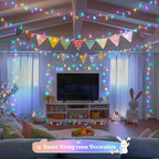 JMEXSUSS 400 LED Easter Lights Indoor Outdoor, 132FT Easter String Lights Plug in, 8 Modes Colorful Christmas Light for Bedroom Party Decorations