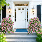 4 Pcs Fake Outdoor Artificial Flowers For Outdoors Uv Resistant, Plastic Flowers For Outdoors, Fake Hanging Plants Faux Flowers For Outdoor Planters, Silk Spring Flowers For Outside Porch（Pink）