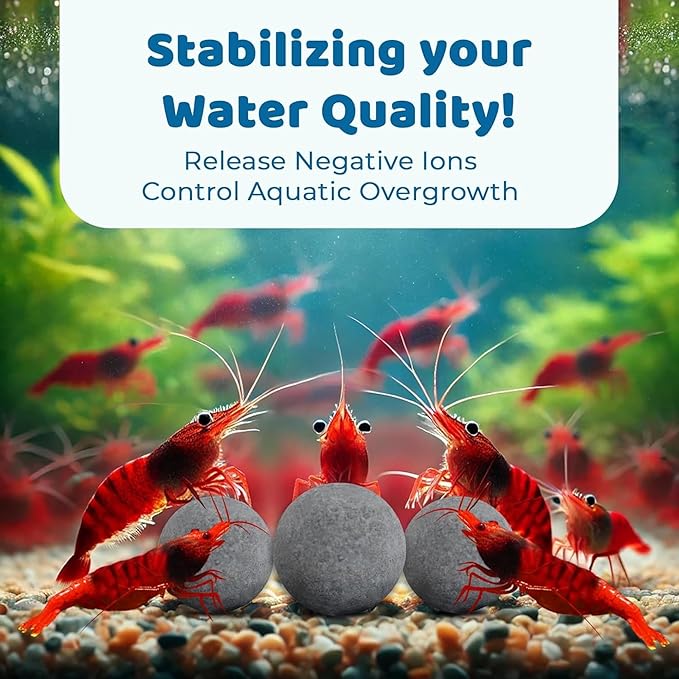SunGrow Shrimp Aquarium Decor Balls, Freshwater Tank Ornamental Stones, Shedding Assistance, Tank Enhancement, Ideal for Crayfish, Lobsters, and Snails 0.4", 20 Pcs