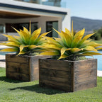 Artificial Plants Outdoor Faux Plant,Artificial Agave Faux Hostas Outdoor Uv Resistant Artificial Plants Indoor Fake Plant Artificial Agave Plant Indoor(2pcs, 28") Yellow