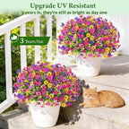 BLEUM CADE Artificial Flowers for Outdoors, 14 Bundles Faux Plants Outdoor Artificial Flowers for Decoration, UV Resistant Fake Flowers Artificial Plants & Flowers for Outdoors Garden Decor
