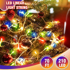 210 LED 4-Color Outdoor Easter String Lights, Seasonal Fairy Lights with 8 Modes, Waterproof Indoor Outside Decoration Lighting for Christmas, Parties, Wedding, Patio, New Year(70FT)