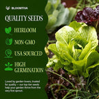 Lettuce Seeds – Gourmet Mixed Greens Blend for Planting | 2300 Bulk Non-GMO USA Heirloom Seeds – Crisp, Fresh & Fast-Growing Garden Variety (Lactuca Sativa)