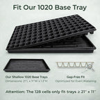 Gardzen 10 Pack 128 Cell Seed Starter Trays, 1.5" Deep Plug Tray for Seedlings, Durable Seedling Trays with Drainage Holes, Fit Standard 1020 Drip Tray