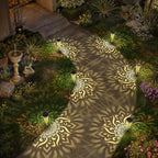 6 Pack Solar Lights Outdoor Garden Decorative Mandala Solar Garden Lights with Warm Light Waterproof Solar Pathway Landscape Lights for Path Backyard Walkway Yard Decor, Gardening Gifts for Women